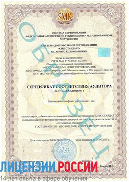 Образец сертификата соответствия аудитора №ST.RU.EXP.00005397-3 Можга Сертификат ISO/TS 16949